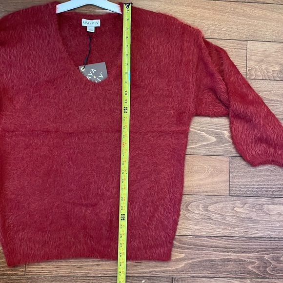 Ava & Viv marled cream and tan fuzzy pullover plus sizes NWT - Picture 8 of 10